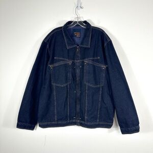 Marithe Francois Girbaud Denim Jacket MENS 2XL Blue SELVEDGE Cotton Full Zip